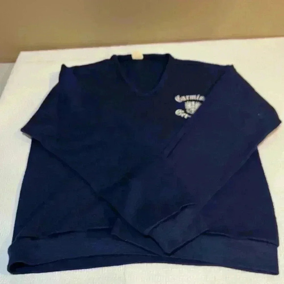 Vintage Artex div of jostens Garmisch Germany blue v neck sweater size medium - Picture 6 of 8